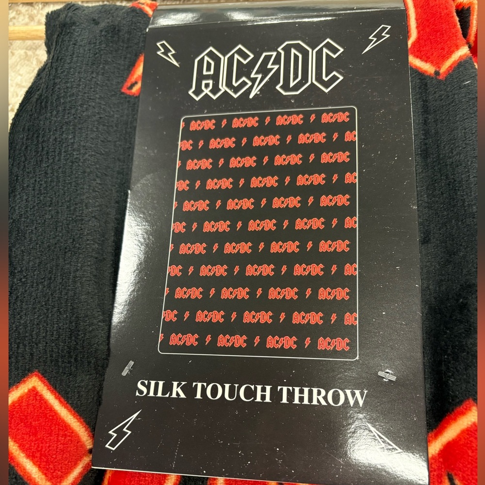 AC/DC Black and Red Silk Touch Blanket 50x70